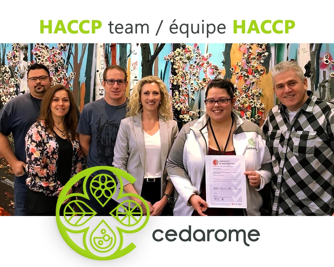 SQF Cedarome HACCP team - Équipe HACCP