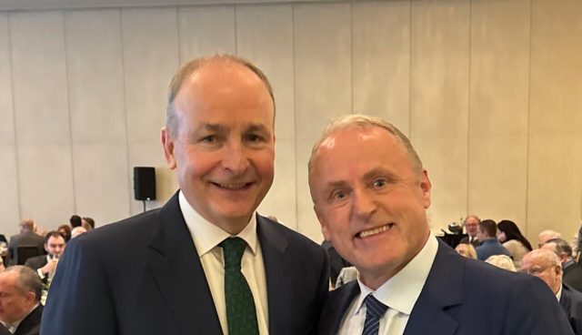Jerry O’Regan helped welcome Ireland’s Tainaiste Michael Martin